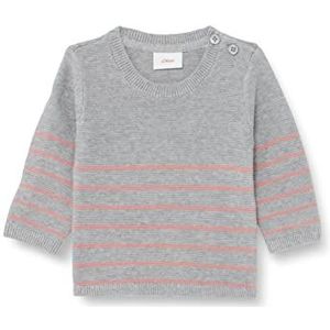 s.Oliver Junior Girl's trui, lange mouwen, grijs/zwart, 62, grijs/zwart, 62 cm