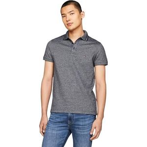 Tommy Hilfiger Heren Pretwist Mouline Slim Fit Polo S/S Polo's, Blauw, S, Woestijnhemel/Wit, S