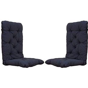 Chicreat Set van 2 high-back chairs, 120x50x8 cm, Donkergrijs