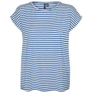 VERO MODA VMAVA Plain SS TOP Stripe GA JRS NOOS, Ibiza blauw/strepen: pristine, XS