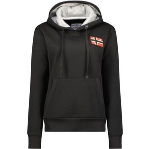 Geographical Norway Geniferama Lady - Damessweatshirt met capuchon en kangoeroezakken - Sweatshirt met lange mouwen - Warme hoodie voor dames lente zomer herfst winter (zwart XL), Zwart, XL