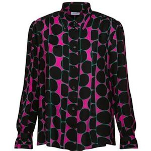 Seidensticker Damesblouse, modieuze blouse, regular fit, hemdblousekraag, lange mouwen, 100% viscose, roze, 36