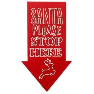 Santa Please Stop Here wanddecoratie voor woonkamer, keuken, slaapkamer