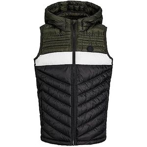 JACK & JONES buffervest buffervest voor jongens, Rosin/Detail: zwart/wit blokkering, 140