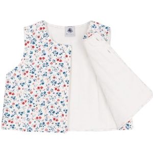 Petit Bateau Mouwloos vest voor babymeisjes, wit/multico, 18 Maanden