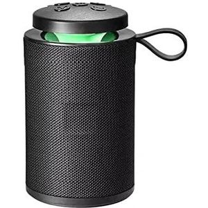 Draadloze draagbare bluetooth-luidspreker, oplaadbare stoffen stereoluidspreker, draadloze outdoor luidspreker voor thuis en feestjes in de open lucht, zwart