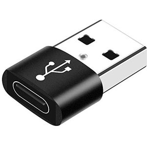 USB naar tpie adapter - C-stekker oplader, gegevensoverdracht via kabel, Apple converter, Samsung Galaxy (zwart)