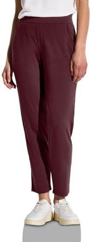 Street One Dames Jersey broek in Loose Fit in Rood, in size: 32