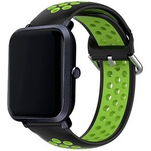 Amazfit Bip/GTS/Bip Lite/Huawei/Samsung/Cool Oslo rubber zwart/groen