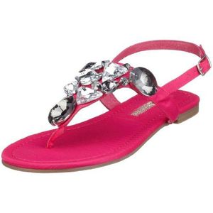 Buffalo 309-7167 satijn, damessandalen/teenslippers, Pink Fuschia18, 39 EU