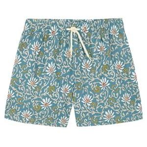 Gocco Badpak met bloemenprint voor kinderen, eendenblauw, 3-4 jaar