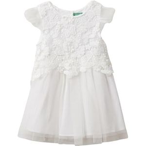 United Colors of Benetton Jurk, Wit, 116 cm