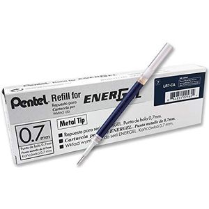 Doos van 12 x PENTEL Energel 0.7mm Refill Metalen Tip LR7 - Past op Energel Xm, BL77/BL57/BL37 - Navy Ink