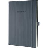 SIGEL CO649 Premium notitieboek, gelinieerd, A4, hardcover, grijs - Conceptum