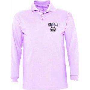 AMERICAN COLLEGE USA American College Poloshirt, lange mouwen, uniseks, kinderen, Paars, 10 ans