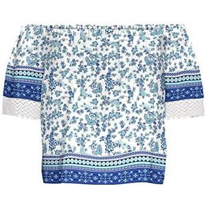 VERO MODA VMMILAN SS Short Top, Dazzling Blue/AOP: Mira, XS, verblindend blauw/Aop: mira, XS