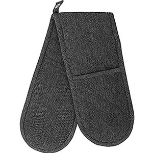 Penguin Home 100% katoen zwarte handschoenen wanten | Hittebestendige dubbele wanten - Stone Washed Denim |Formaat: 18 x 90 cm| Perfect voor gebruik in de oven