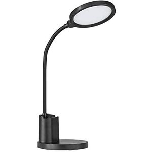 EGLO LED tafellamp Brolini op batterijen, bureaulamp dimbaar met touch-control, lichtkleur instelbaar (warm – koud wit), nachtlampje van zwart kunststof, tafel lamp voor kantoor