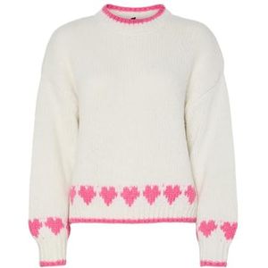 Pcjove Ls O-Neck Knit Bc, cloud dancer, M