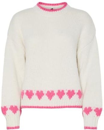 Pcjove Ls O-Neck Knit Bc, cloud dancer, M