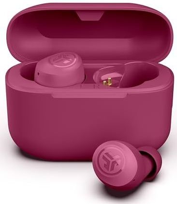 JLab Go Air Pop+ True Wireless Earphones, Bluetooth Earbuds, Oordopjes Draadloos with 35H+ Speeltijd, In Ear Headphones with Microfoon, Oplaaddoos, JLab App, Donkerroze