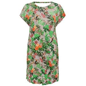 ONLY Dames Onlflawsome S/S Dress JRS jurk, Pumice Stone/Aop: tropical, S
