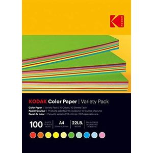Kodak 9891300 vellen papier, gekleurd, 80 g/m², formaat A4 (21 x 29,7 cm), rood, oranje, geel, groen, blauw en roze