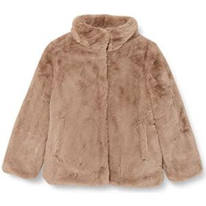 NAME IT Nmfmalsi Faux Fur Jacket Pb Camp Teddyjas voor meisjes, silver mink, 80 cm