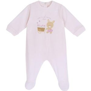 Chicco Katoenen rompertje met voet, pyjama voor kinderen en pasgeborenen, uniseks, Lichtroze, 6 Maanden