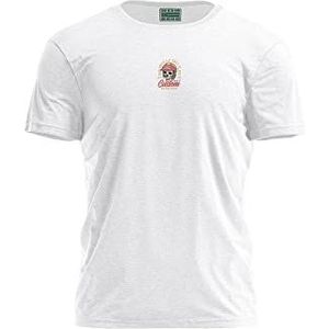 Bona Basics, Digitaal bedrukt, basic T-shirt voor heren,%100 katoen, wit, casual, herentops, maat: S, Wit, S