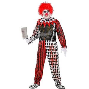 Widmann 52522 52522-kostuum killer-clown, overall en kraag, themafeest, Halloween, heren, meerkleurig, M