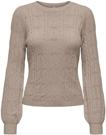 Only Onlkatia ls structure o-neck pull cc knt zand