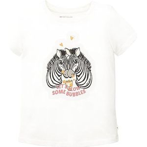 TOM TAILOR T-shirt voor meisjes en kinderen met print, 10315 - Whisper White, 104 cm