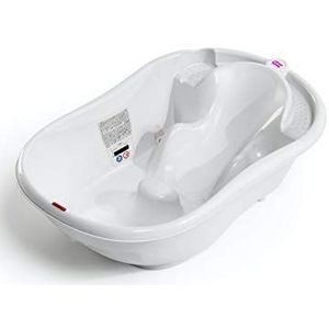 OKBABY Onda Evolution met badsteunen - Ergonomisch ontworpen badje voor baby's van 0-12 maanden - wit