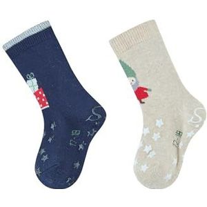 Sterntaler ABS kruipsokken dubbelpak kabouter, marineblauw, 19-20