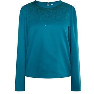 LEOMIA Damesblouse, blauw, groen, M