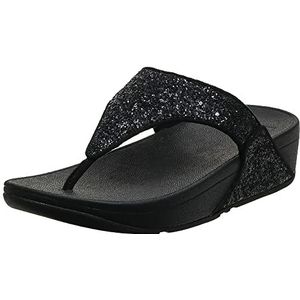Fitflop Vrouwen Lulu Glitter teenslippers Open teen sandalen, Zwart Zwart Glitter 339, 40 EU