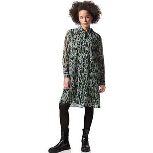 Street One Studio Dames chiffon jurk met volants, vivid green, 38