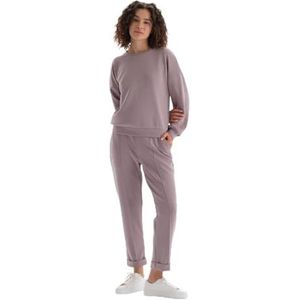 Dagi Trainingspak voor dames, normale taille, geribbeld, pyjam, Licht Lila, M