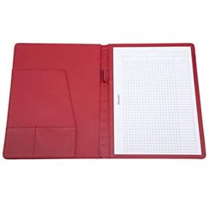 Alassio 30183 - schrijfmap A4 Balacco van polyester, conferentiemap in rood, organisatiemap ca. 31,5 x 25 x 2 cm, met A4 schrijfblok, visitekaartjesvak en 1 penlus