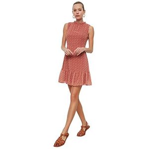 TRENDYOL Mini-jurk voor dames, A-lijn, regular fit, geweven stof, Tegels., 38