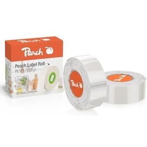 Peach Thermische labeltape, transparant, 14 x 40 mm, 180 etiketten per rol, PE102A