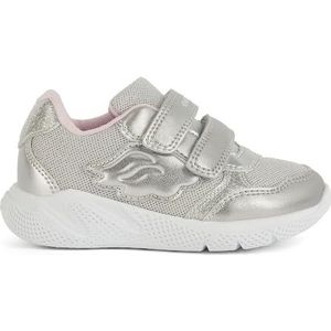 Geox B SPRINTYE Girl C Sneakers voor baby's, zilver, 24 EU, zilver, 24 EU