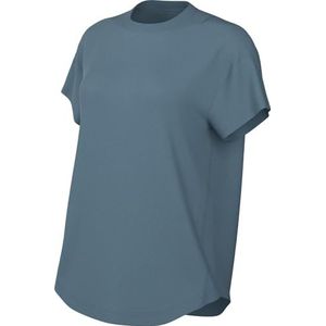 Nike One Relaxed Dri-Fit Damestop met korte mouwen, Smokey Blue/Black, FN2814-006, M