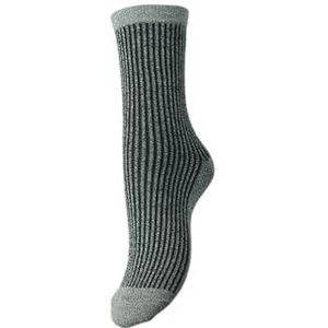 PIECES Pcsebby Glitter Long Stripe Sock Noos Bc, Castor Gray, One size