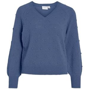 Vituli L/S V-hals Gliter Knit Top/Pb, Bijou Blue., S