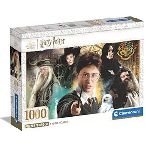 Clementoni - Harry Potter Potter-1000 puzzel voor volwassenen, Made in Italy, meerkleurig, 39787