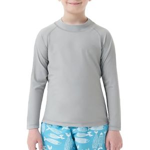 MEETWEE Badpak voor kinderen, Rashvest, lange mouwen/kort, UPF 50+ zonwering, Rash Guard 5-15 jaar, grijs, lange mouwen, 6 jaar