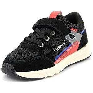 Kickers Kifujin Sneakers voor jongens, zwart, rood, blauw, 33 EU
