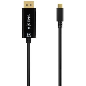 AISENS - A109-0688 - USB-C naar DisplayPort 8K @60Hz, USB-C/M-DP/M, zwart 0,8M